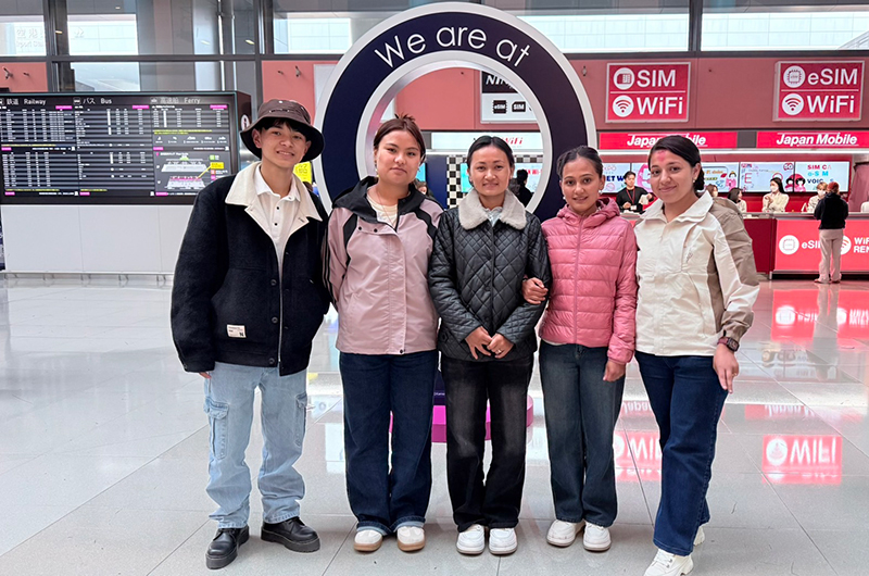 兵庫県の介護福祉施設に配属予定のネパール人技能実習生5名が無事入国しました}